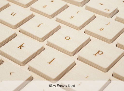 Orée Wireless Wood Keyboard font